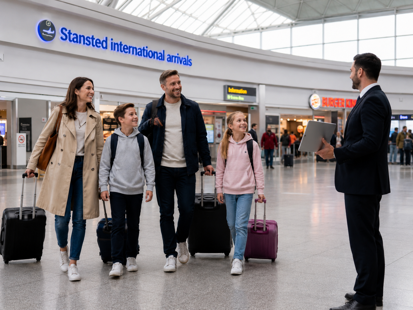 Londra Stansted — şoförünüzle Havalimanı Danışma Masası'nda buluşun.