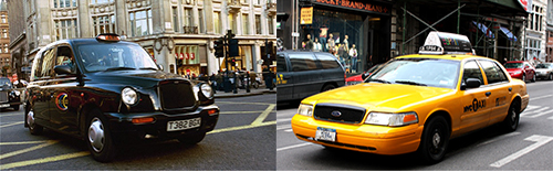 London’s ‘black cab’ versus New York’s ‘minicab’