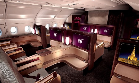Бизнес-класс сервис авиалинии Qatar, поставил его на первое место среди конкурентов